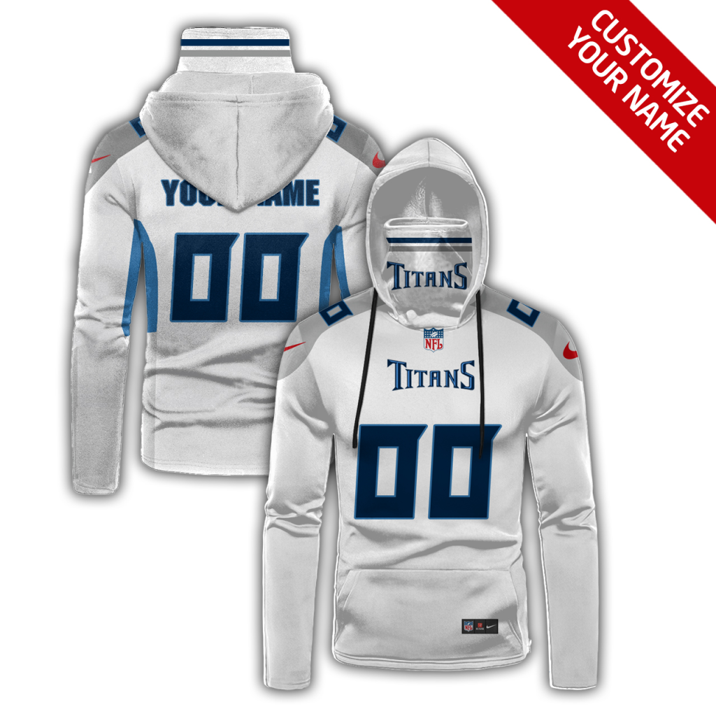 Men's Tennessee Titans 2020 White Customize Hoodie Mask